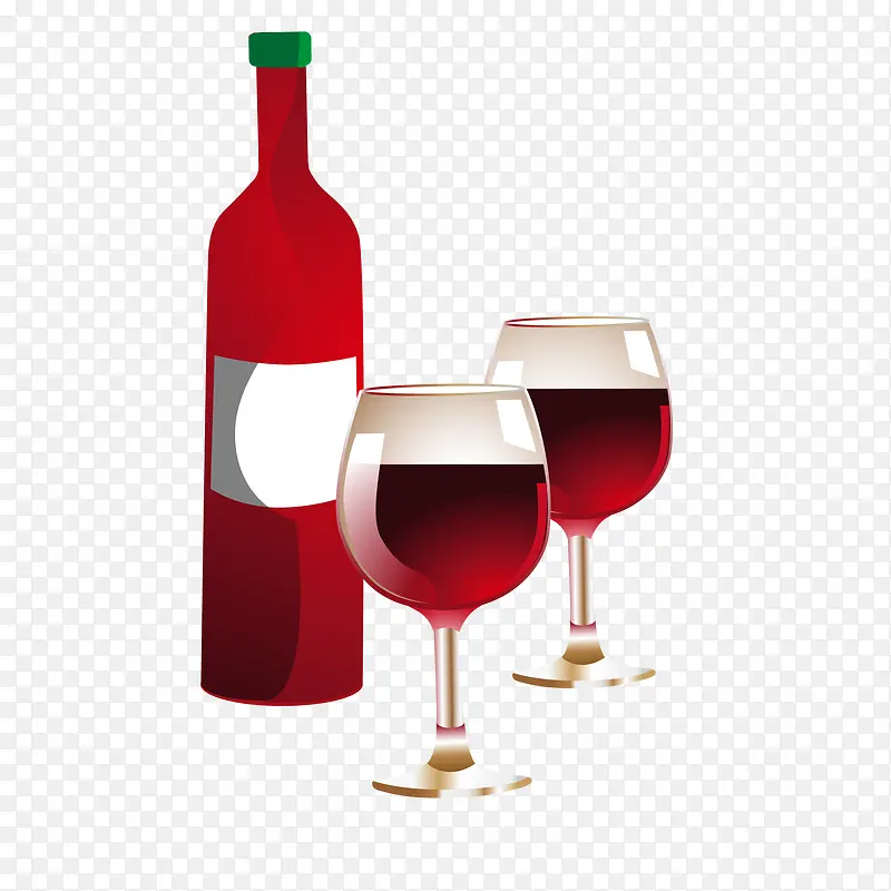 红酒饮品设计矢量图