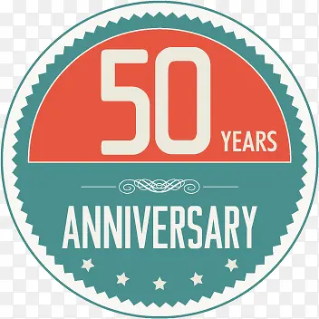 50周年纪念标签矢量图