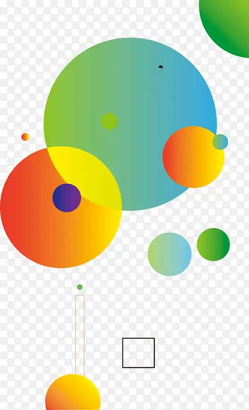 彩色缤纷漂浮大小各异圆圈圆点