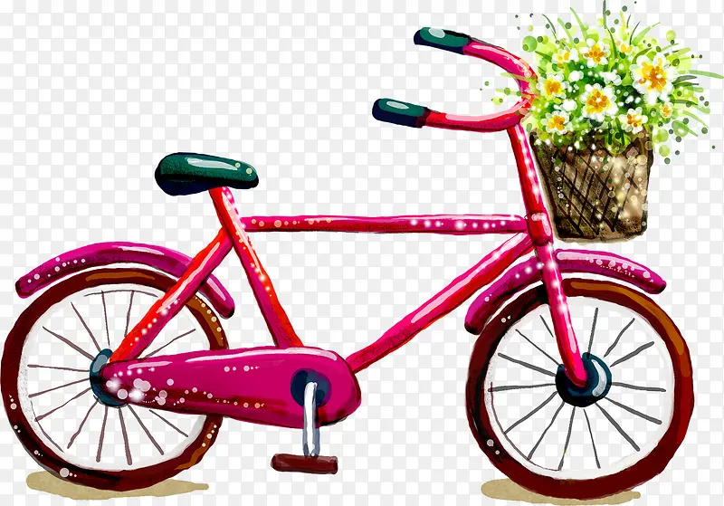 粉色自行车韩式风景