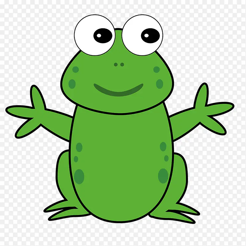 手绘卡通绿色青蛙