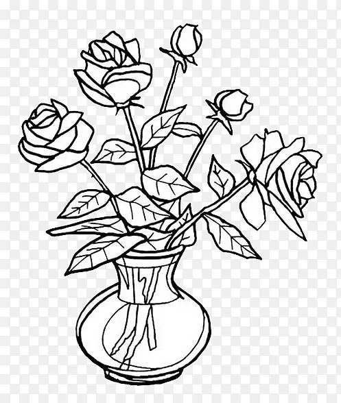 手绘简笔画美丽的玫瑰花