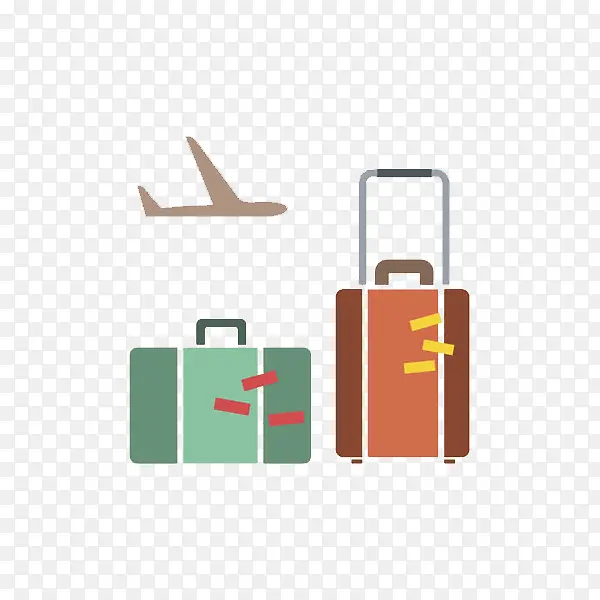 手绘旅行的行李箱免抠图