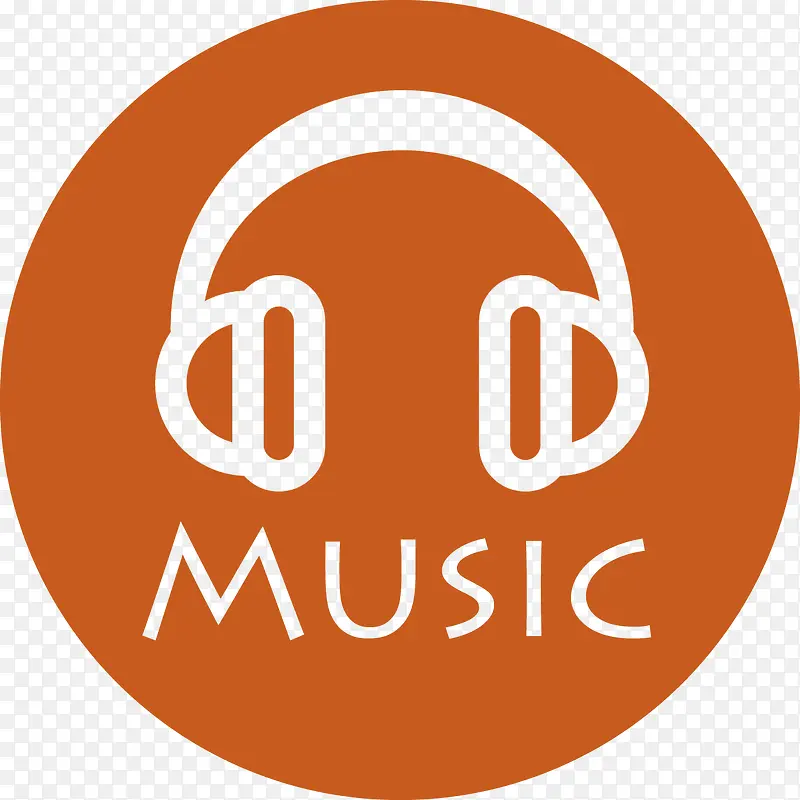 橙色音乐耳机logo