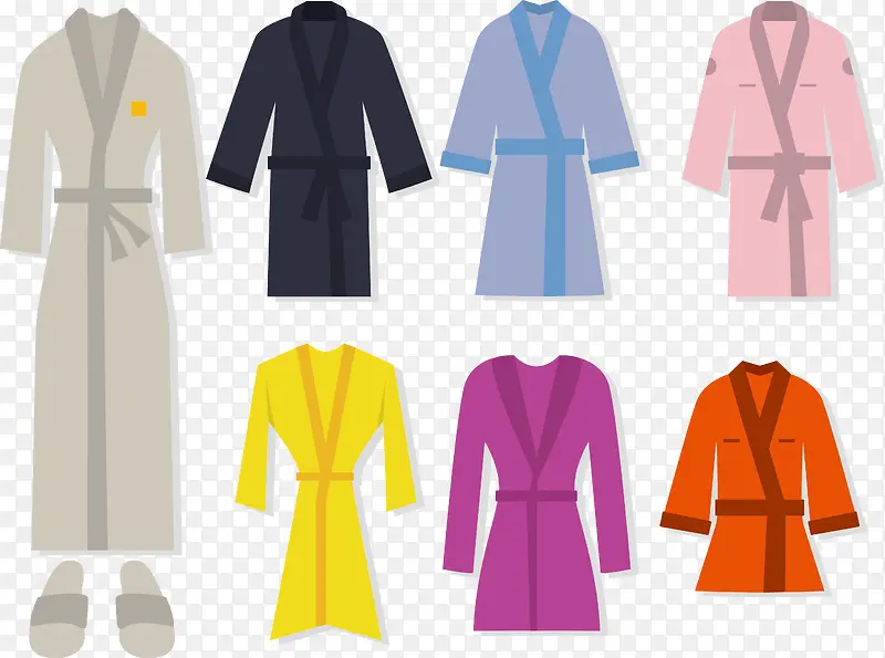 男士浴袍女士浴袍矢量图PNG图片素材下载_图片编号qowrzogq-免抠素材网