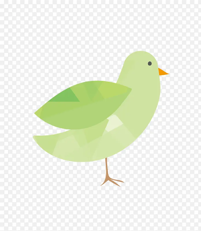 手绘卡通绿色小鸟