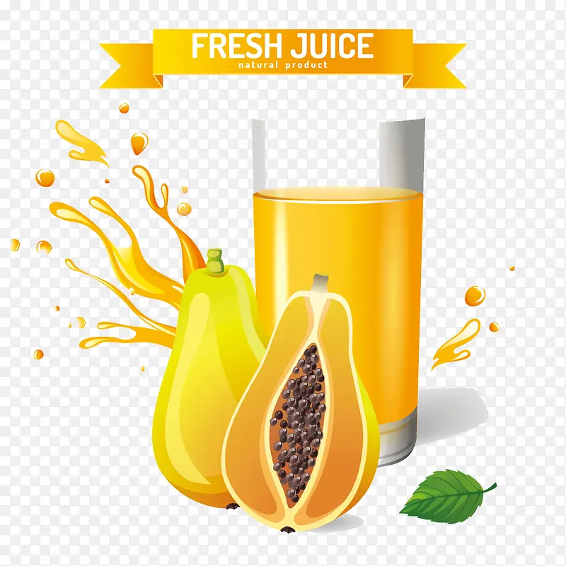 木瓜和黄色果汁