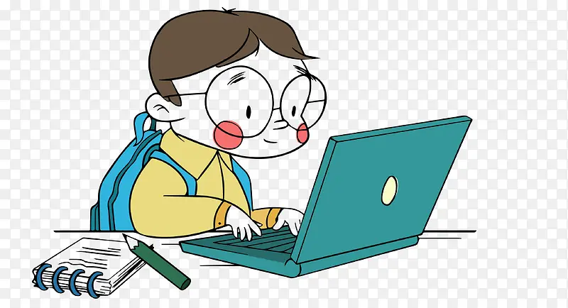 卡通小男孩学习查阅资料矢量图PNG图片素材下载_图片编号ypbgzdpy-免抠素材网