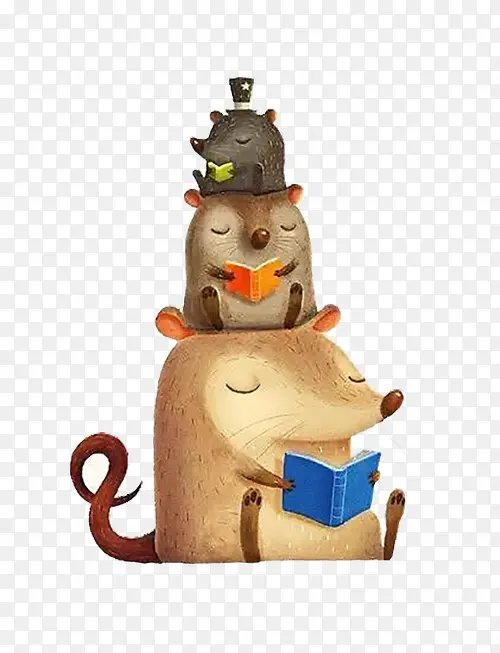 老鼠堆砌读书书本