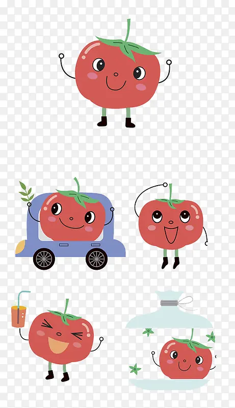 西红柿手绘系列创意插画