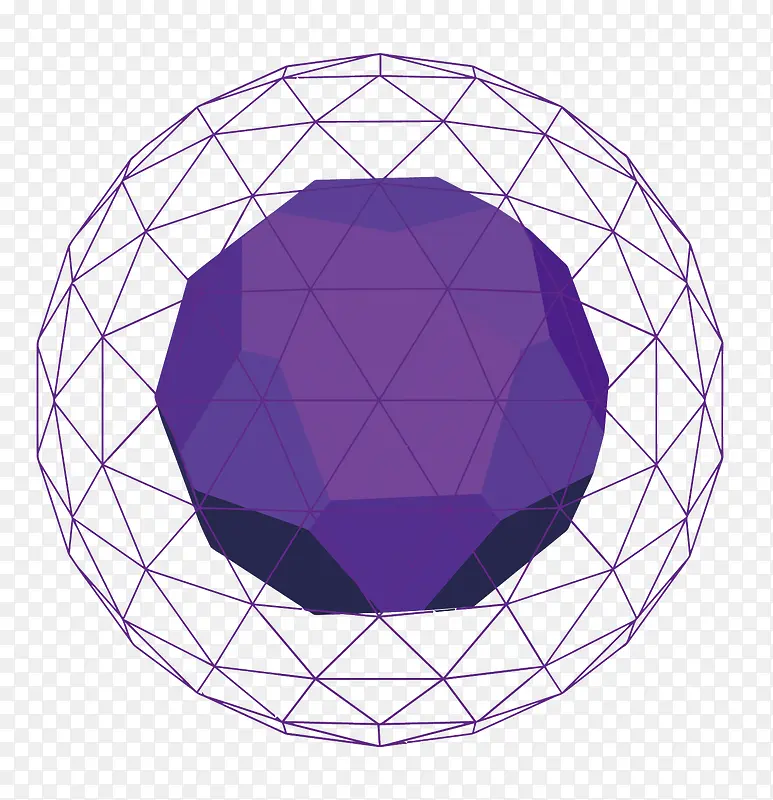 矢量紫色立体图形