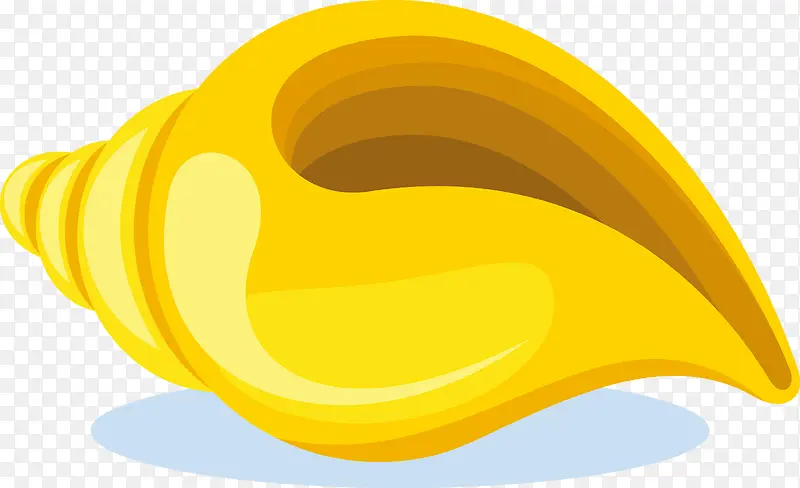 一个黄色矢量海螺