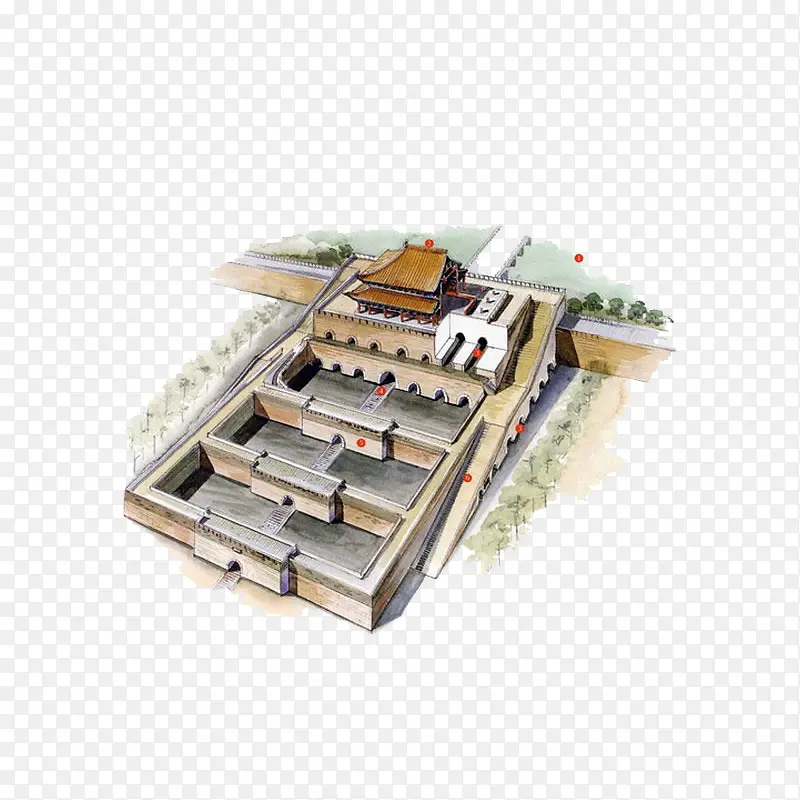 中国建筑水墨画
