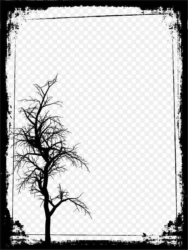 树木剪影边框