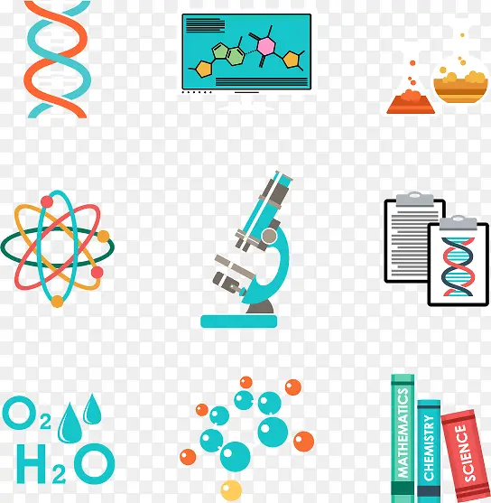 科学实验元素图标矢量素材