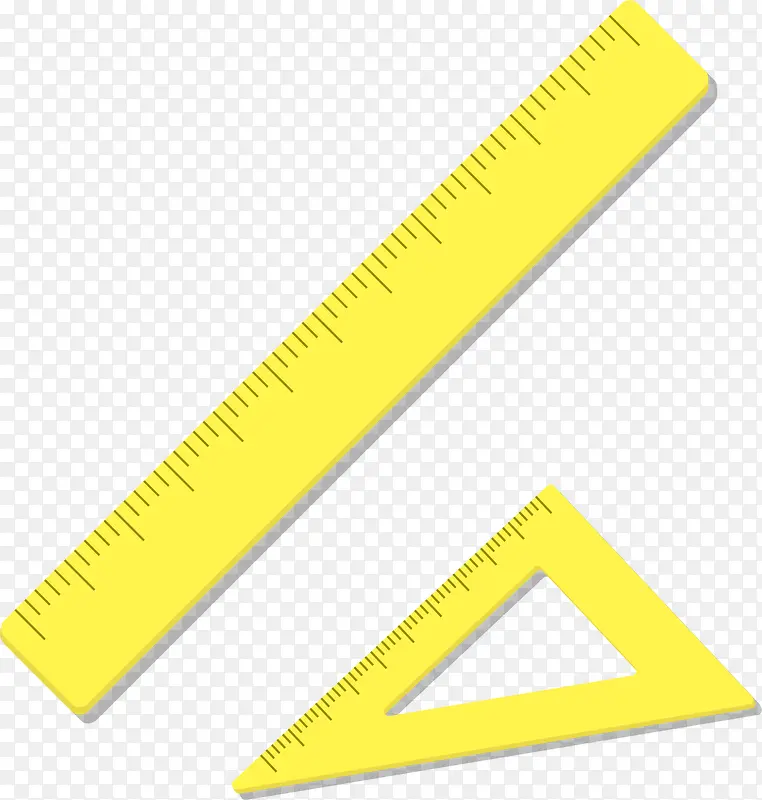 开学季黄色三角尺