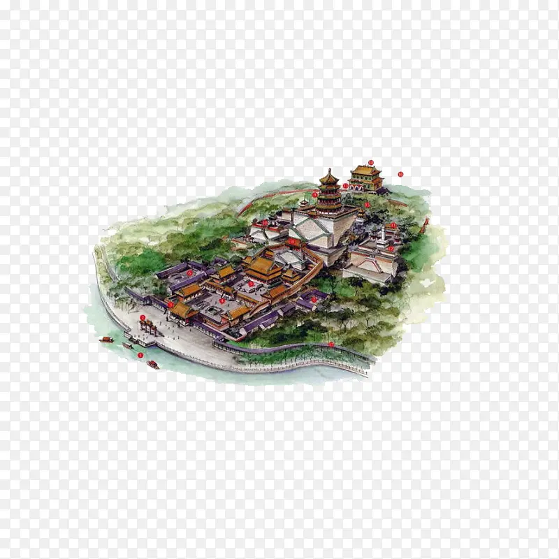 中国建筑水墨画