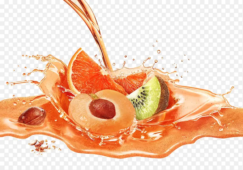橙色水果果汁装饰图案