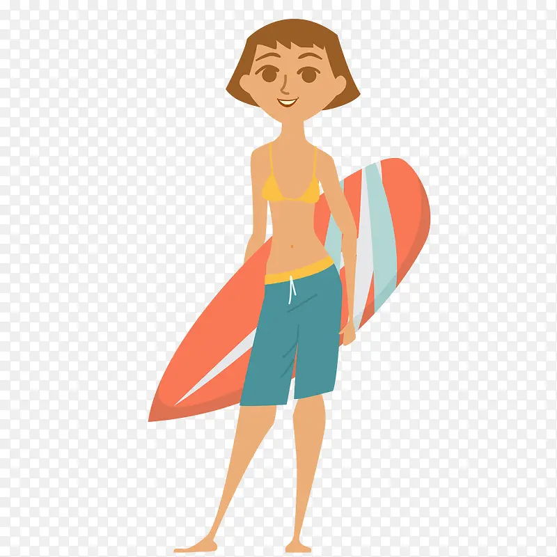海边度假旅行的女性人物