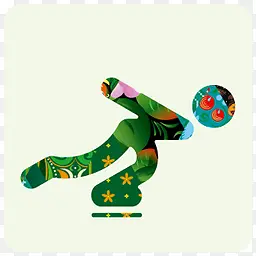 索契冰滑冰索契- 2014 -颜色-图标