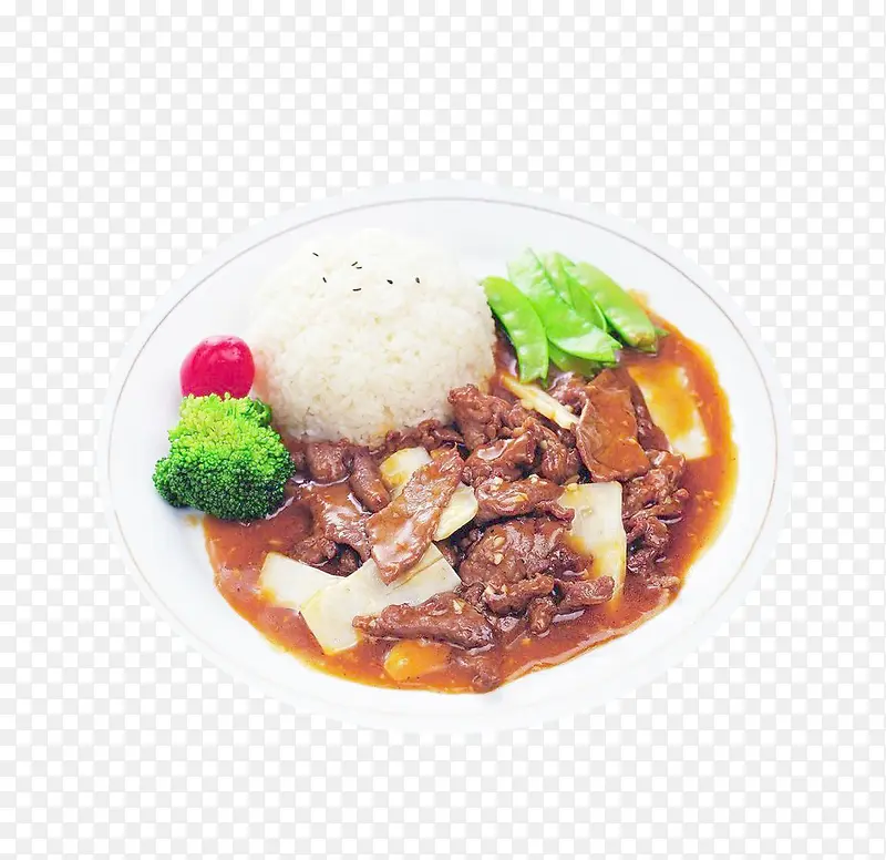 西蓝花黑椒牛肉饭