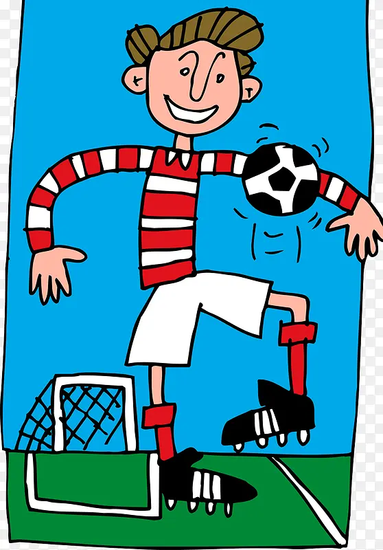 漫画风格足球运动员