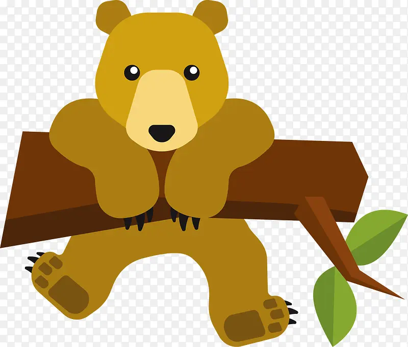 趴在木头上的大熊