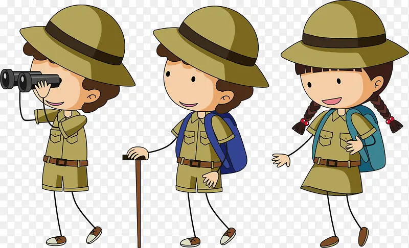 春季野游的小朋友