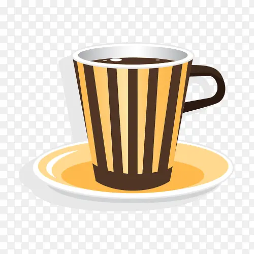 条纹咖啡杯子矢量