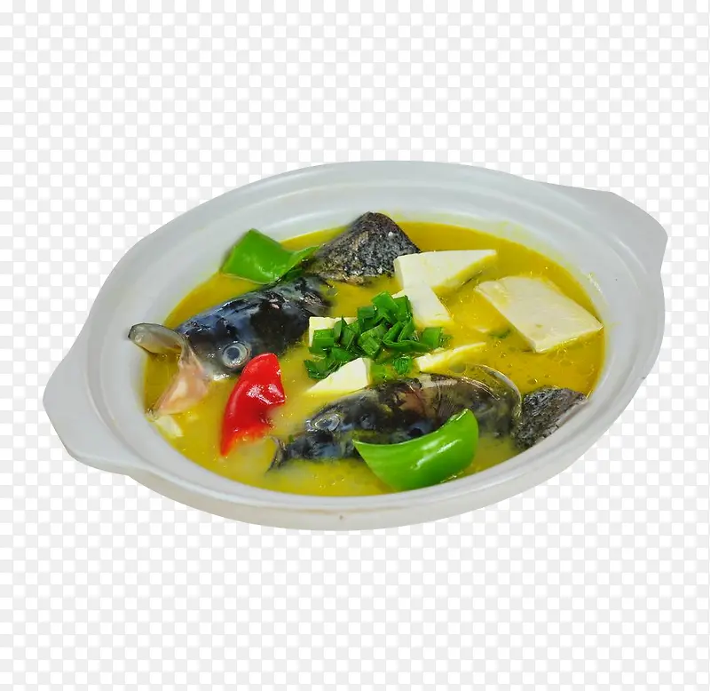 青椒鱼头豆腐汤食品图片