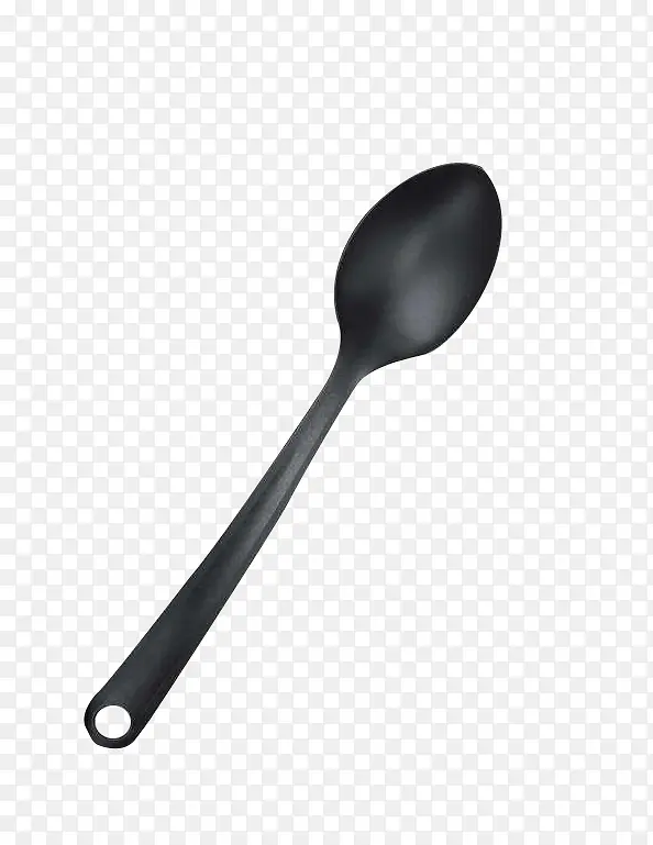 黑色塑料勺子免扣png素材