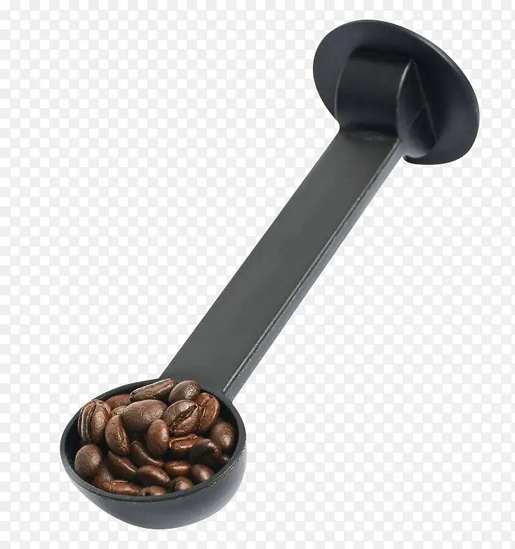黑色咖啡勺子免扣png素材