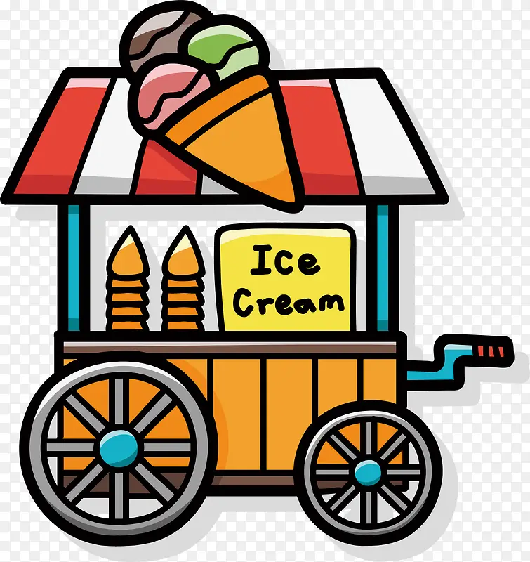 卡通冰淇淋推车