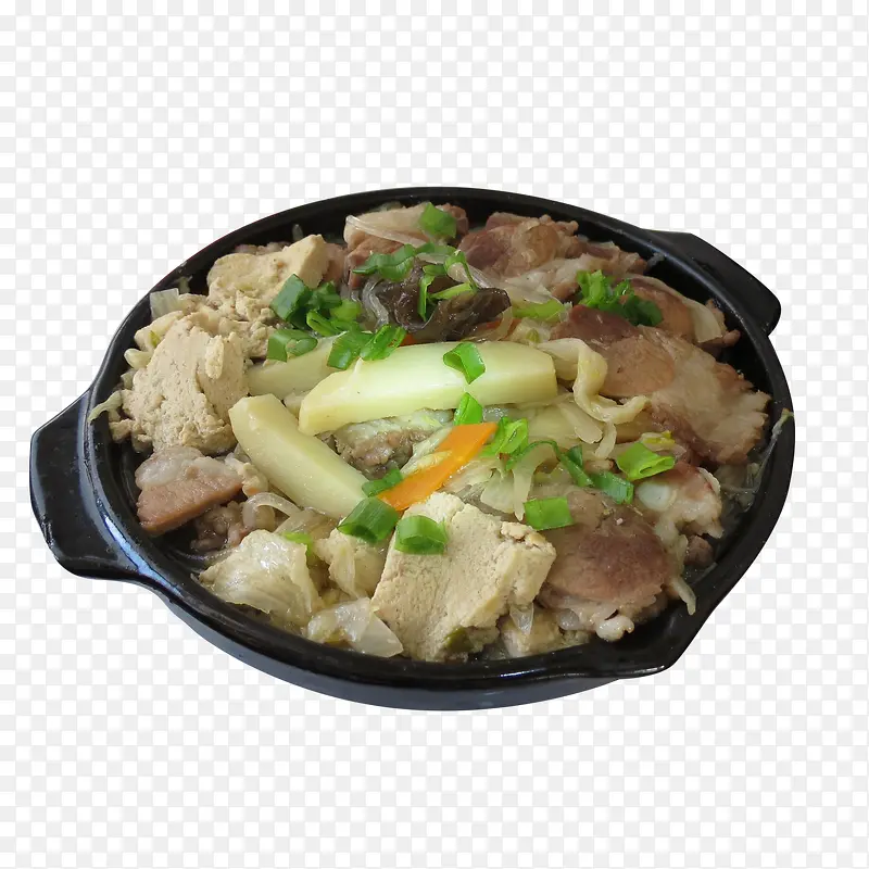 砂锅白菜粉条豆腐炖肉