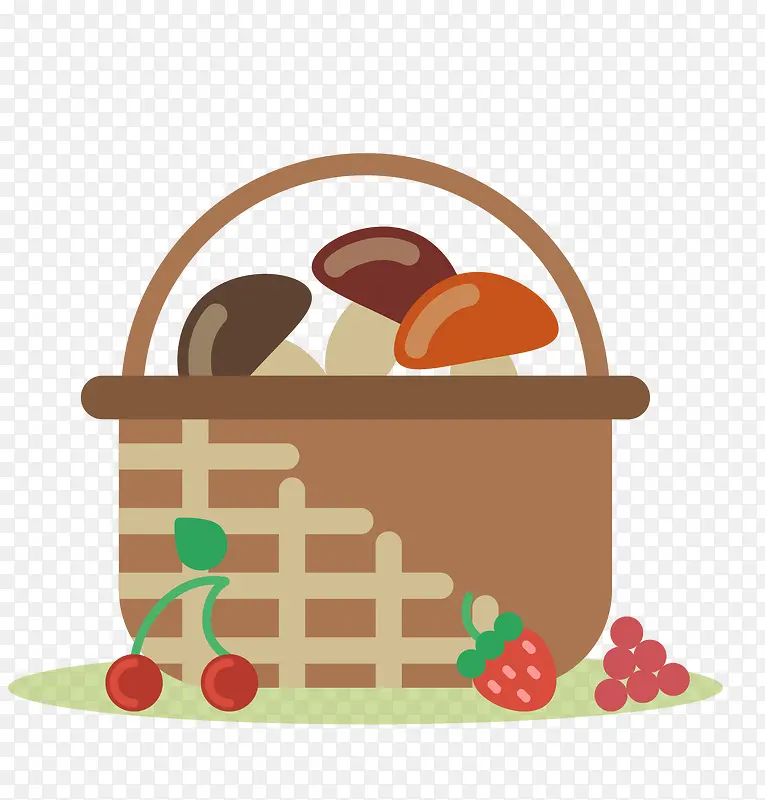 卡通扁平化篮子食物食材图标
