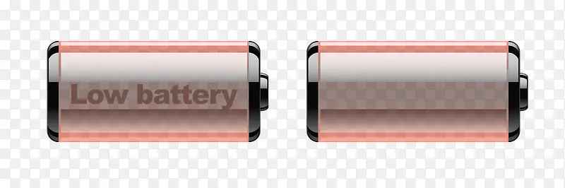 矢量卡通手绘红色电池电量
