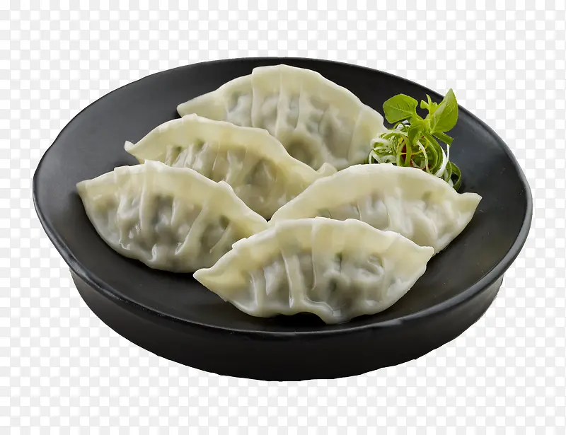 卡通一盘饺子免抠图