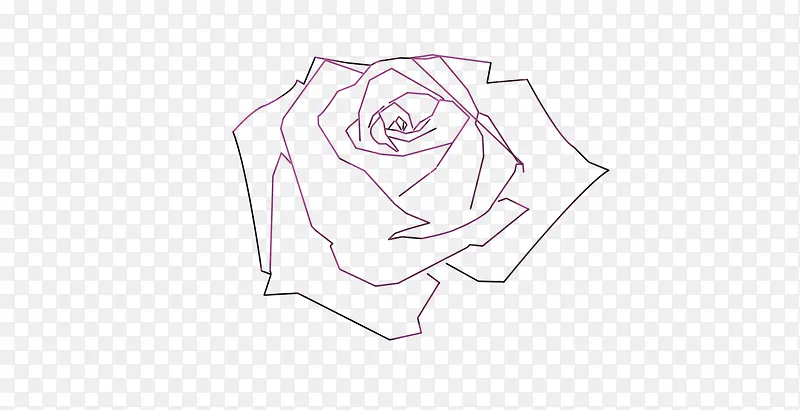玫瑰花 线条图