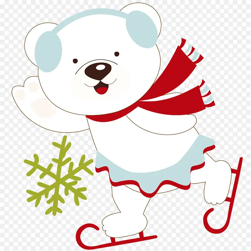 滑冰的北极熊