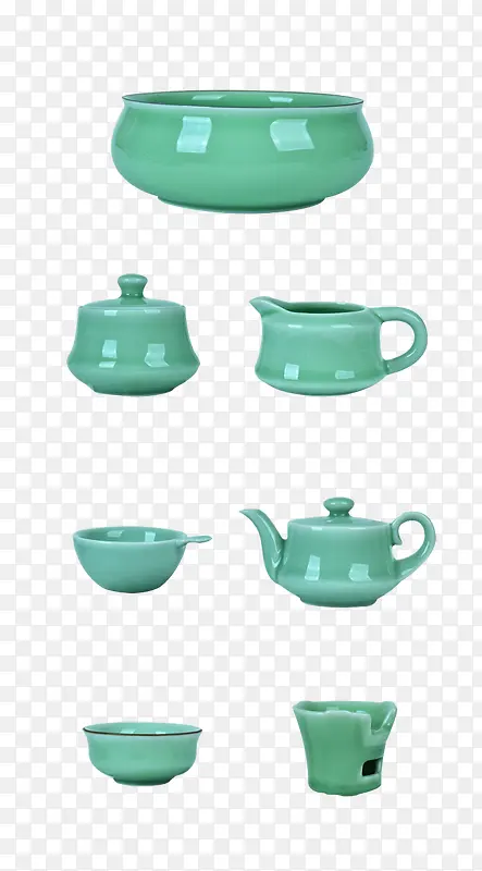 产品实物青瓷茶具茶杯