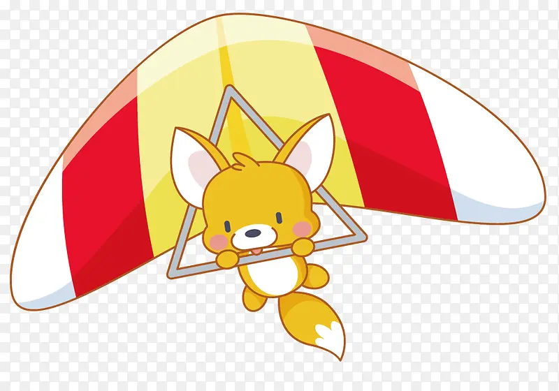 滑翔伞上的狐狸