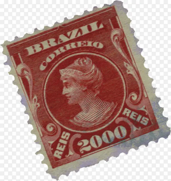 欧式邮票红色人物