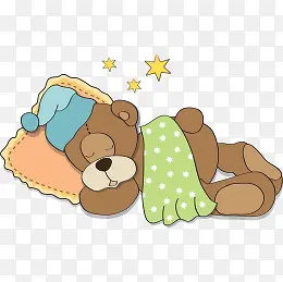 可爱卡通睡觉熊