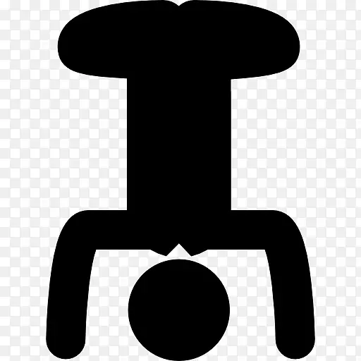 瑜伽倒立体位一个人弯曲腿图标