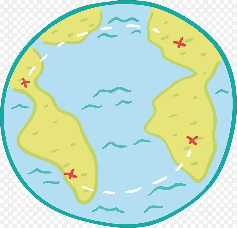 圆形蓝色冒险地图