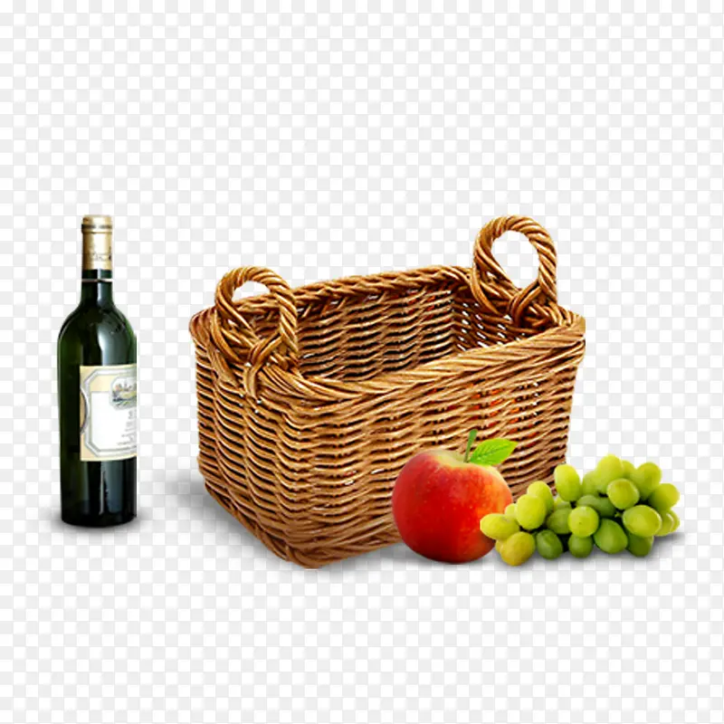 野餐篮和红酒
