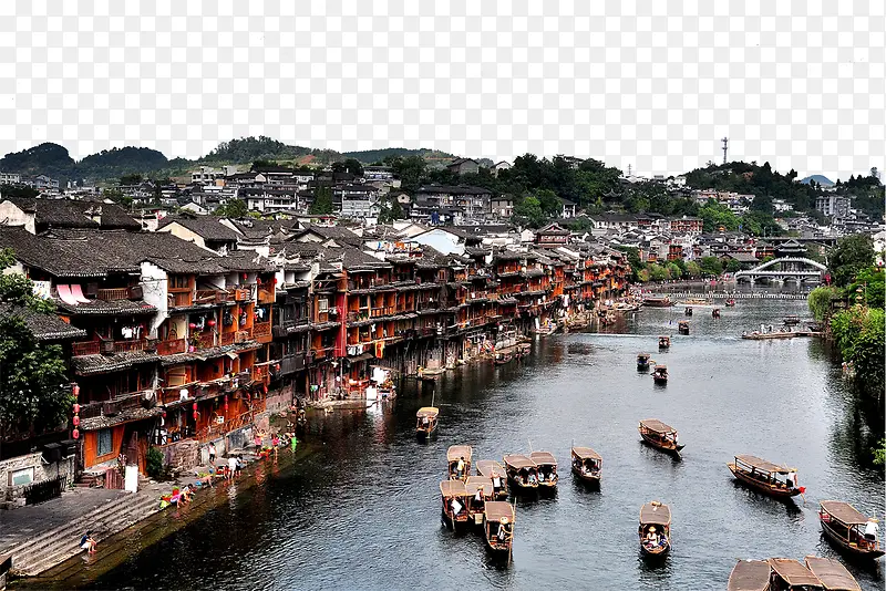 凤凰古镇沱江风景