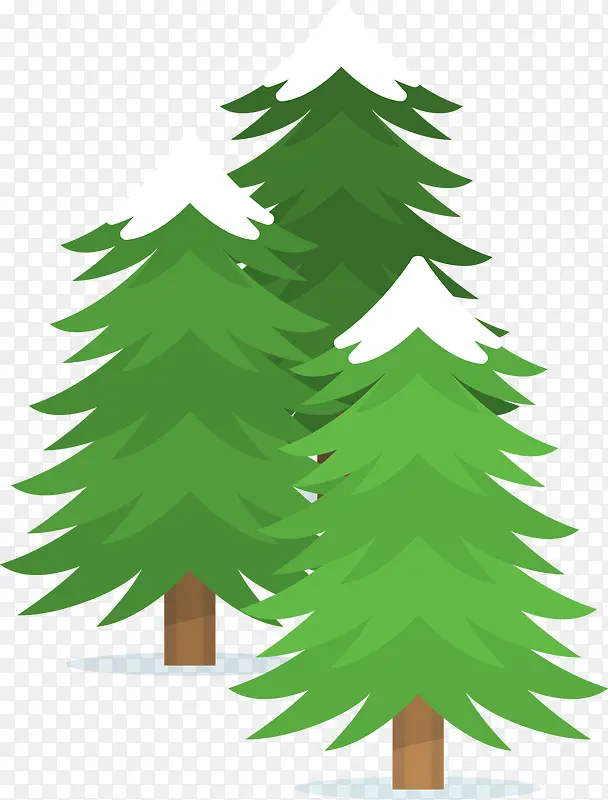 绿色冬日积雪圣诞树