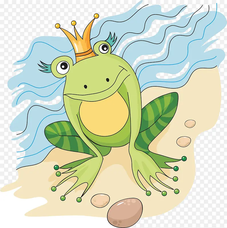 河边戴王冠的青蛙