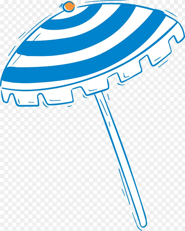 手绘蓝色卡通遮阳伞